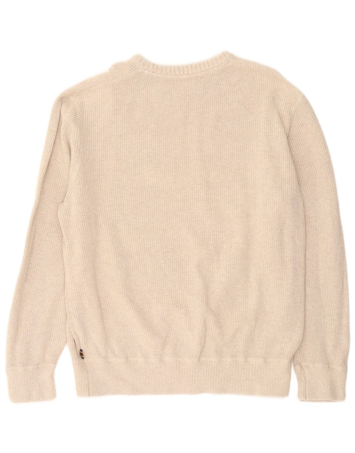 EDDIE BAUER Maglione da uomo girocollo grande cotone beige