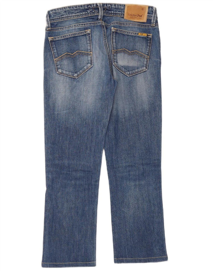 MELTIN' POT Womens Straight Jeans W26 L24 Blue Cotton