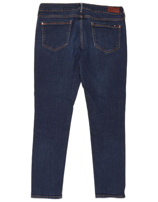 Tommy Hilfiger Donna Milano Slim Jeans W32 L30 Blu Navy Cotone