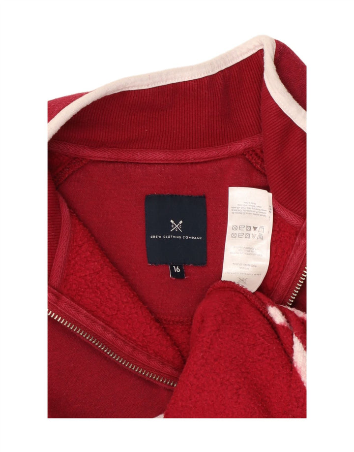 CREW CLOTHING Felpa da donna Maglione UK 16 Grandi righe bordeaux
