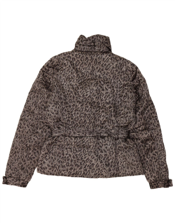 Giacca a vento da donna Zara UK 14 Poliestere con stampa animalier grigio medio