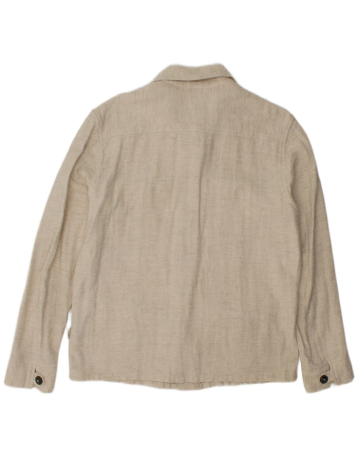 Camicia overshirt da uomo Jack & Jones piccola in lino beige