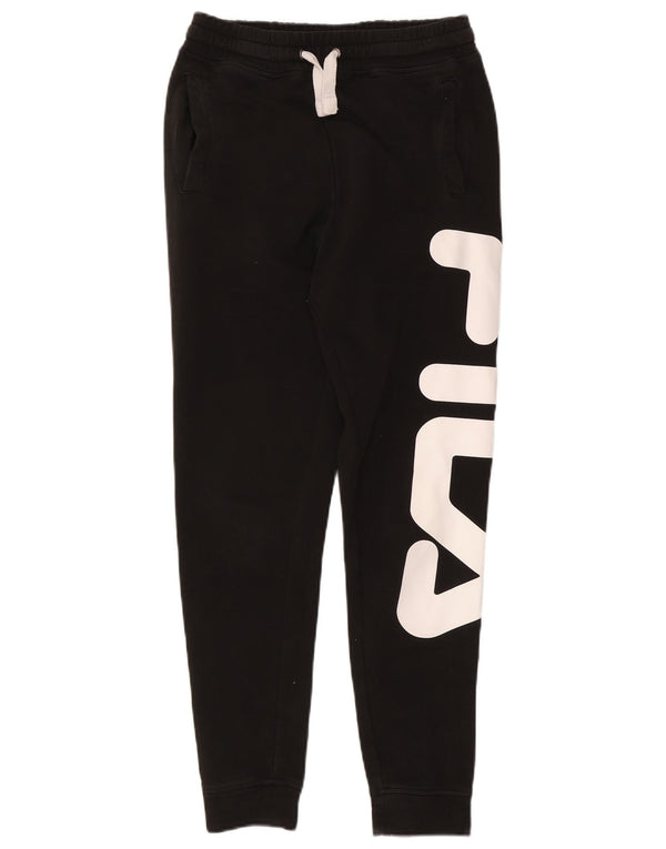 Fila Pantaloni da tuta con grafica da donna Joggers UK 8 Small Cotone nero