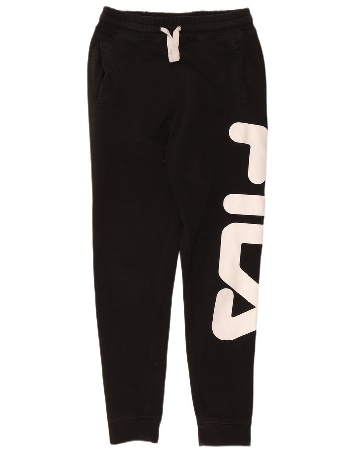 Fila Pantaloni da tuta con grafica da donna Joggers UK 8 Small Cotone nero