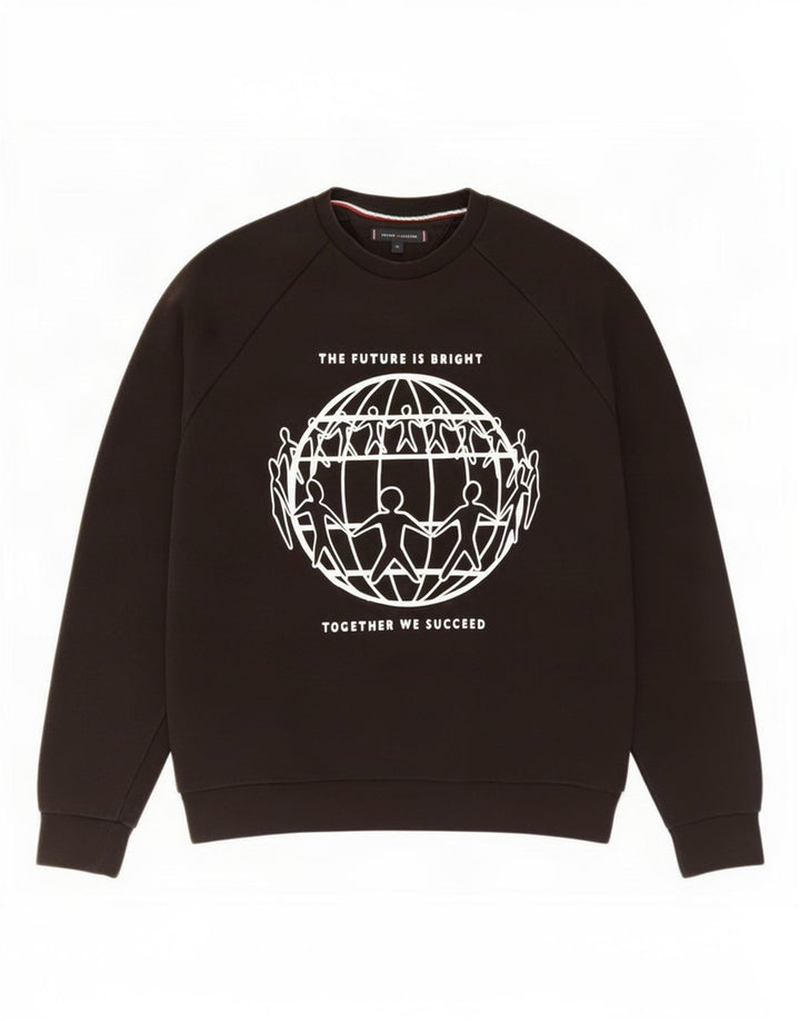 Felpa grafica da uomo Tommy Hilfiger Maglione cotone medio nero