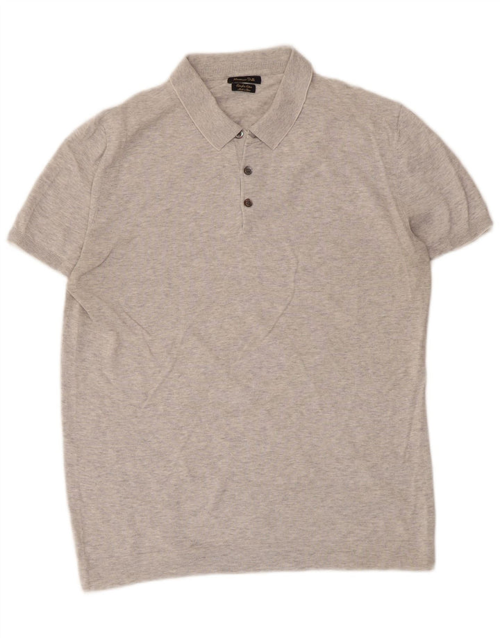 Polo da uomo Massimo Dutti grigio medio chiazzato