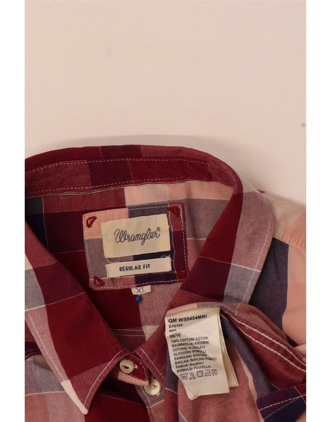 Camicia Wrangler da donna vestibilità regolare UK 18 XL cotone a quadri multicolore