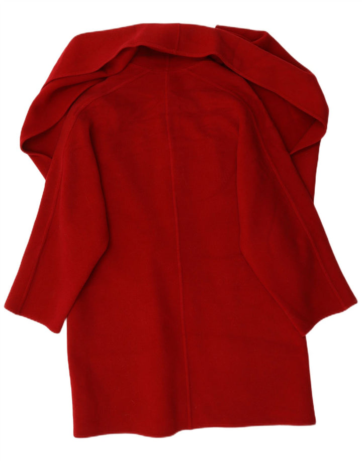 Soprabito vintage da donna con cravatta sul davanti UK 18 XL in lana rossa