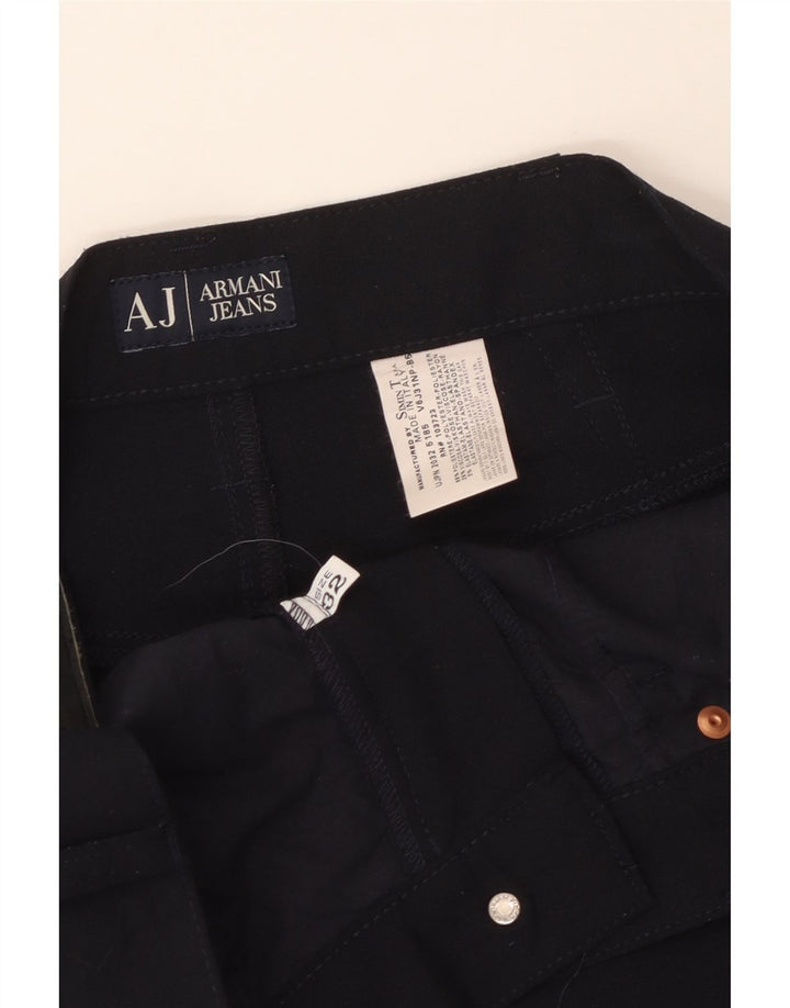Pantaloni casual dritti da uomo Armani W32 L29 poliestere blu navy