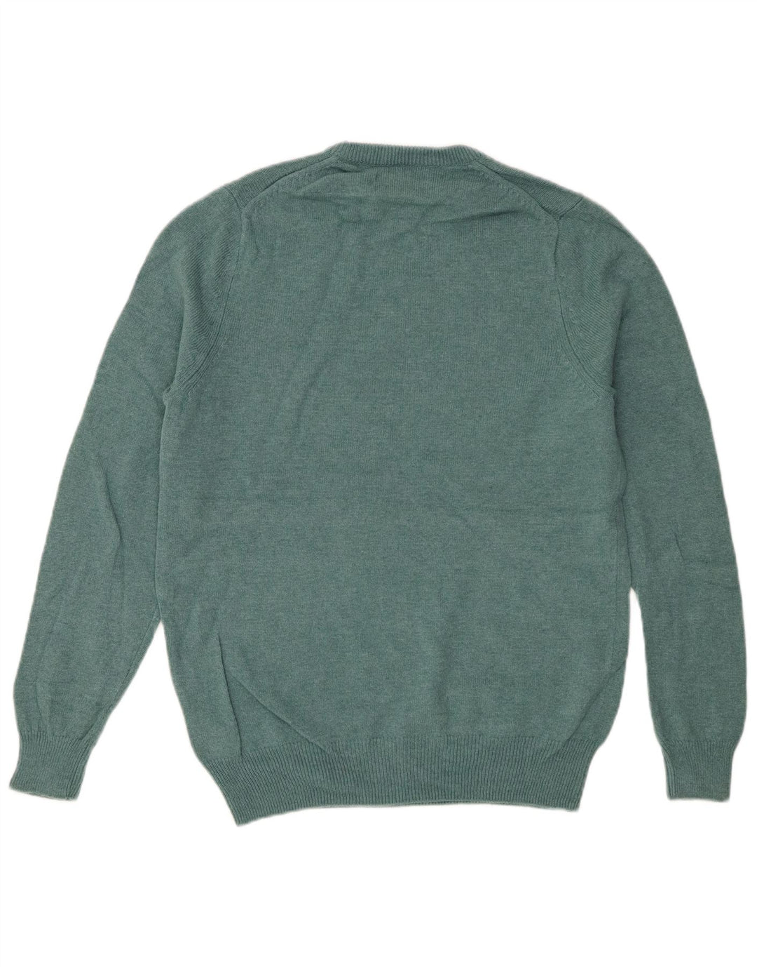 Maglione maglione girocollo da uomo Marks & Spencer verde medio in lana d'agnello