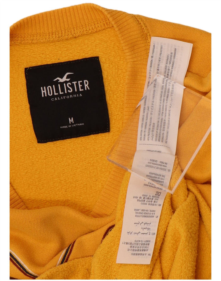 Felpa grafica corta da donna HOLLISTER UK 14 cotone giallo medio
