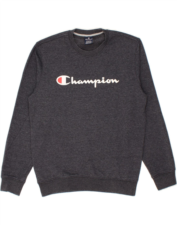 CHAMPION Mens Graphic Sweatshirt Jumper Medium Grey Vintage Champion and Second-Hand Champion from Messina Hembry 