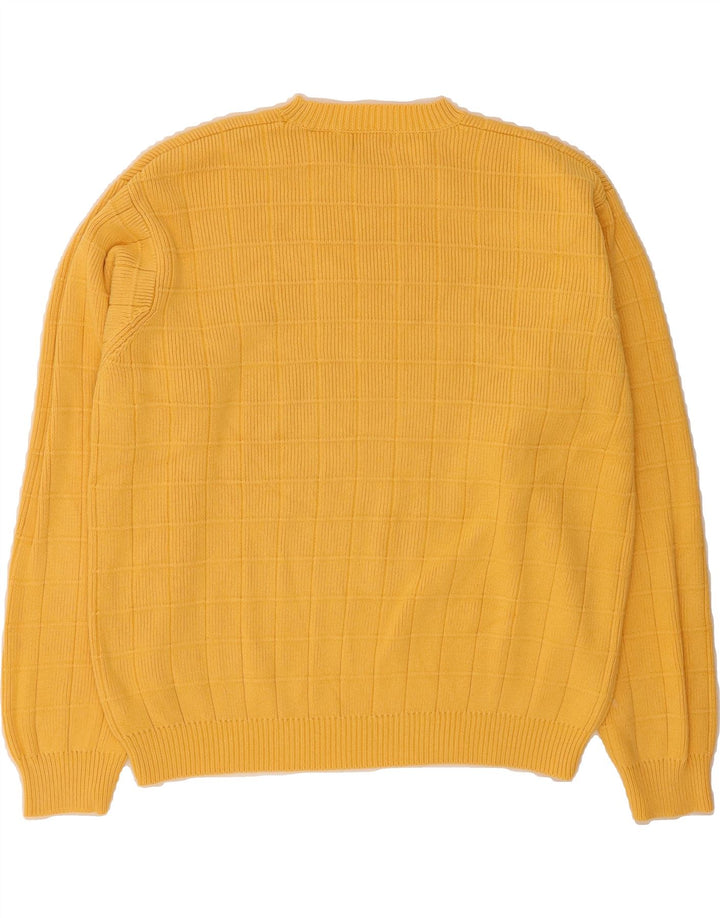 IZOD Mens Crew Neck Jumper Sweater Medium Yellow Cotton Vintage Izod and Second-Hand Izod from Messina Hembry 