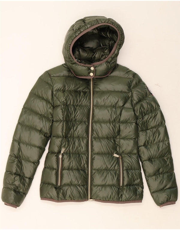 CAPE HORN Womens Hooded Padded Jacket IT 42 Medium Green Nylon
