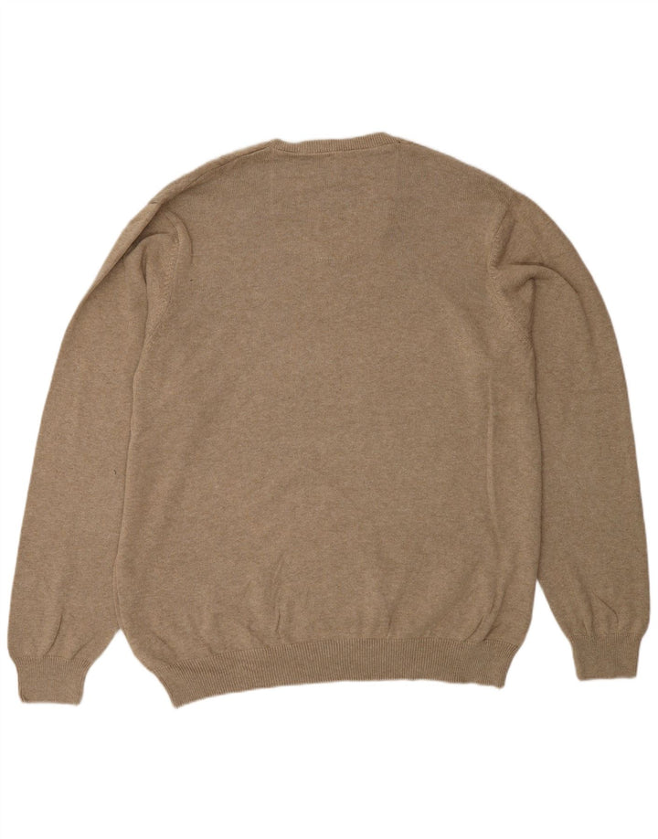 Maglione da uomo Marks & Spencer vestibilità regolare con scollo a V XL in cotone beige