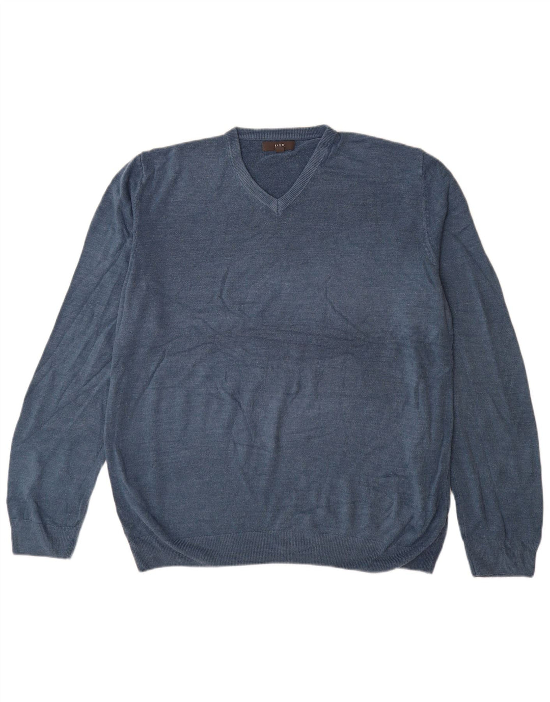 Maglione da uomo con scollo a V Marks & Spencer 3XL acrilico blu