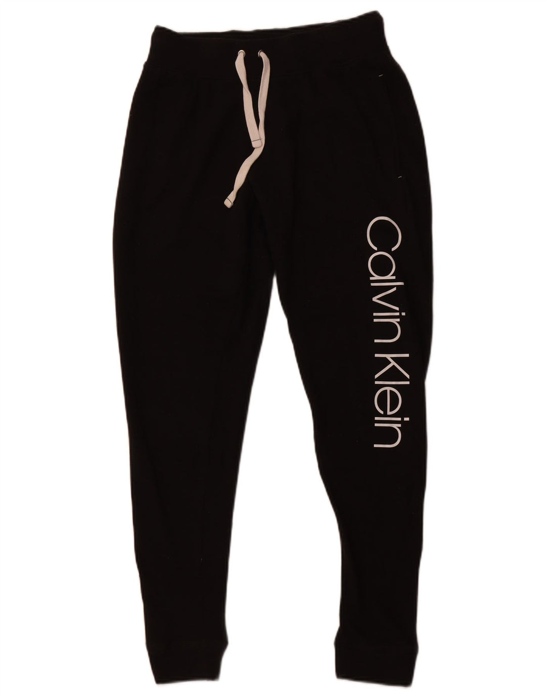 CALVIN KLEIN Pantaloni da tuta con grafica da donna Joggers UK 6 XS Nero