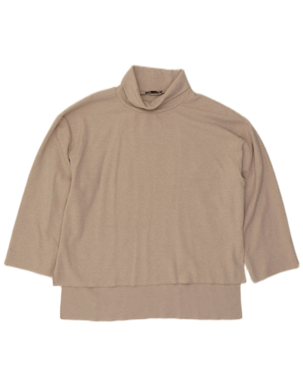 Top Zara Donna Manica 3/4 UK 16 Large Beige