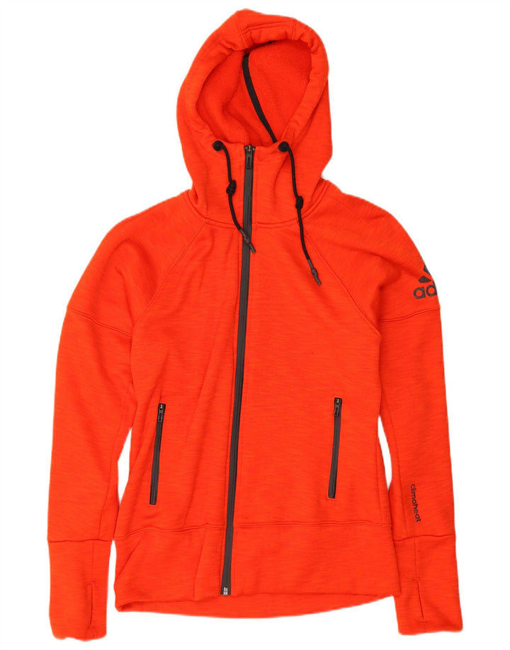 Maglione con cappuccio e zip da donna Adidas UK 8/10 Piccolo poliestere rosso