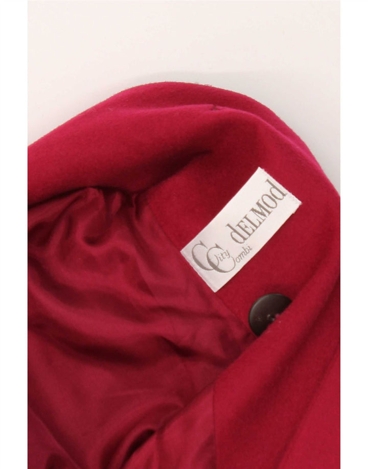 Giacca blazer doppiopetto vintage da donna EU 40 lana d'agnello rossa media