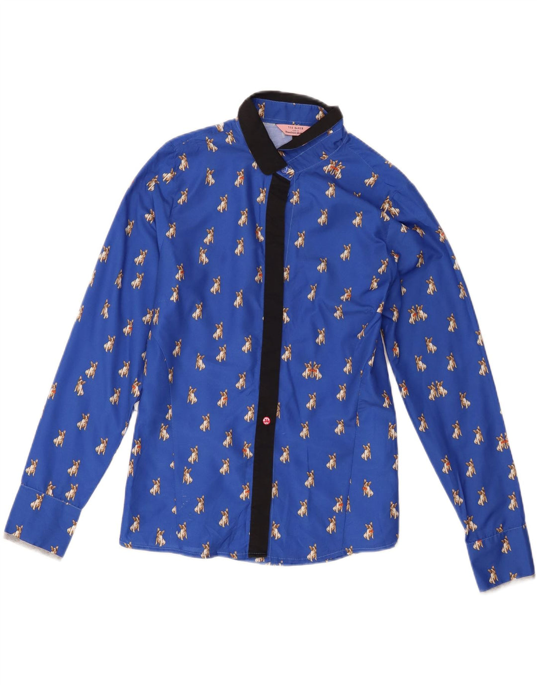 Ted Baker Camicia da donna Taglia 2 Piccolo poliestere con stampa animalier blu