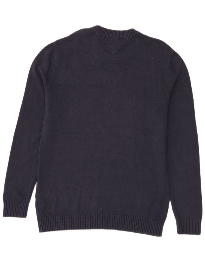 Maglione maglione girocollo da uomo Tommy Hilfiger cotone medio blu navy