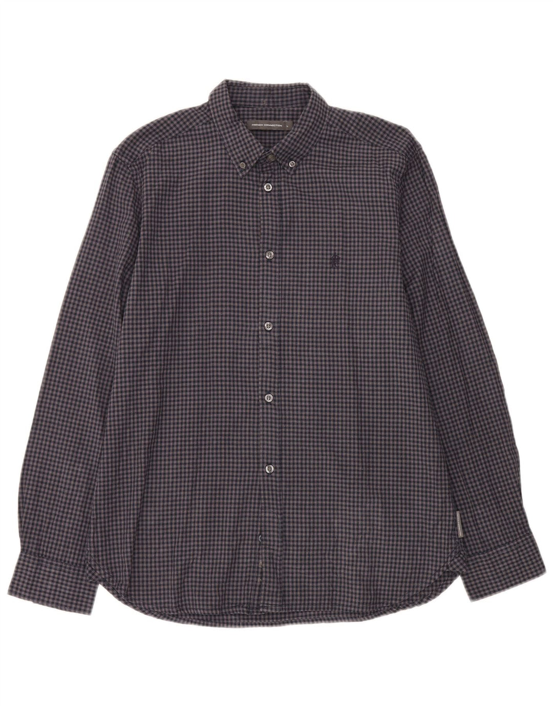 Camicia da uomo in flanella French Connection grande cotone a quadretti blu navy