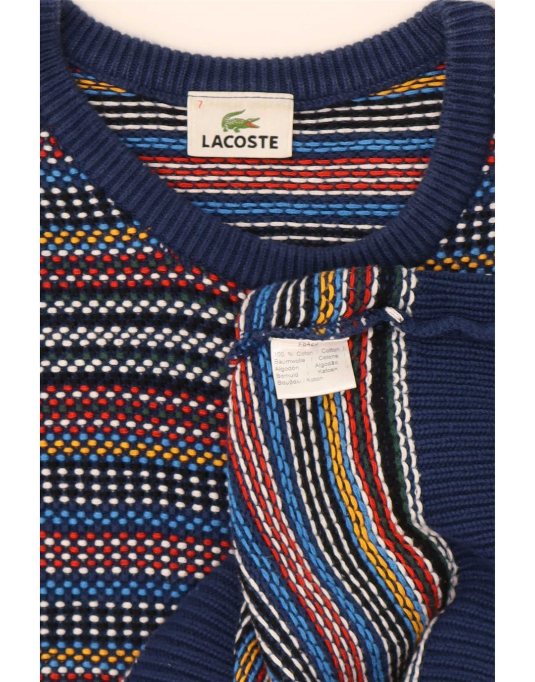 Maglione maglione girocollo da uomo Lacoste taglia 7 2XL gessato multicolore