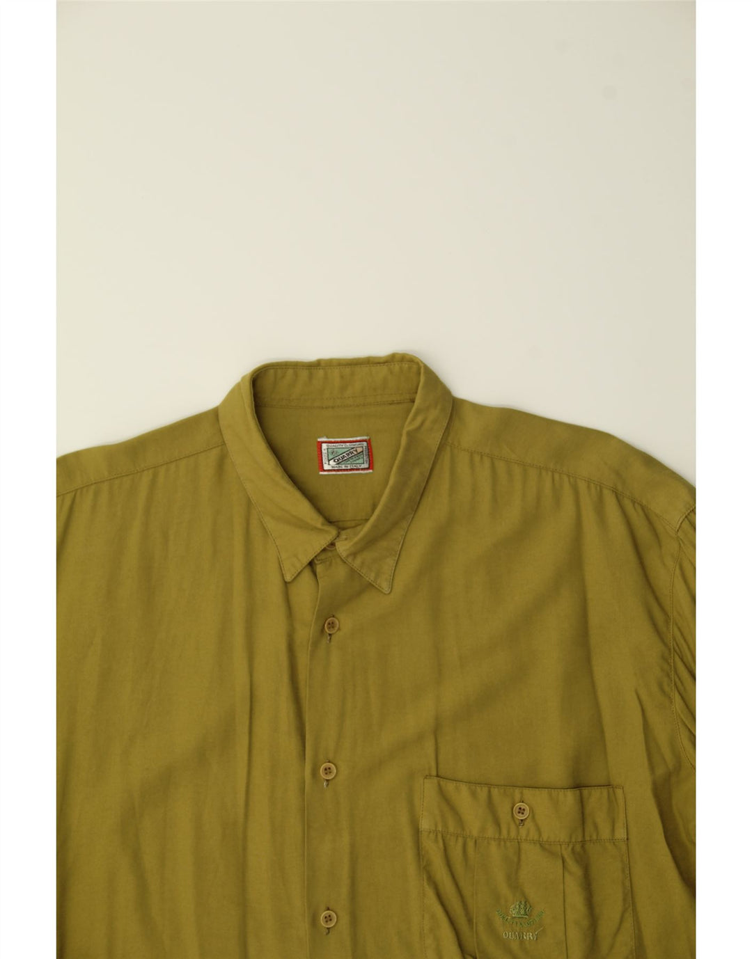 QUARRY Mens Shirt XL Green Viscose Vintage Quarry and Second-Hand Quarry from Messina Hembry 