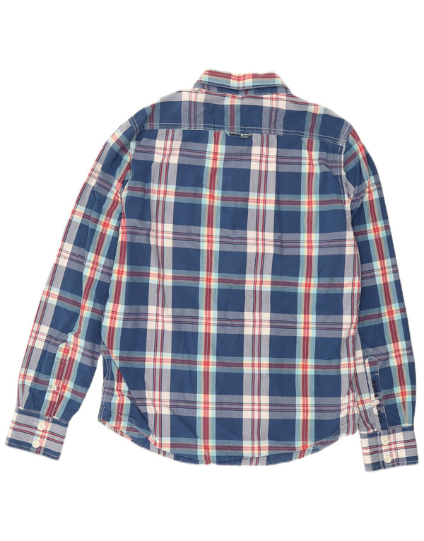 Camicia da uomo SUPERDRY XL in cotone a quadri blu
