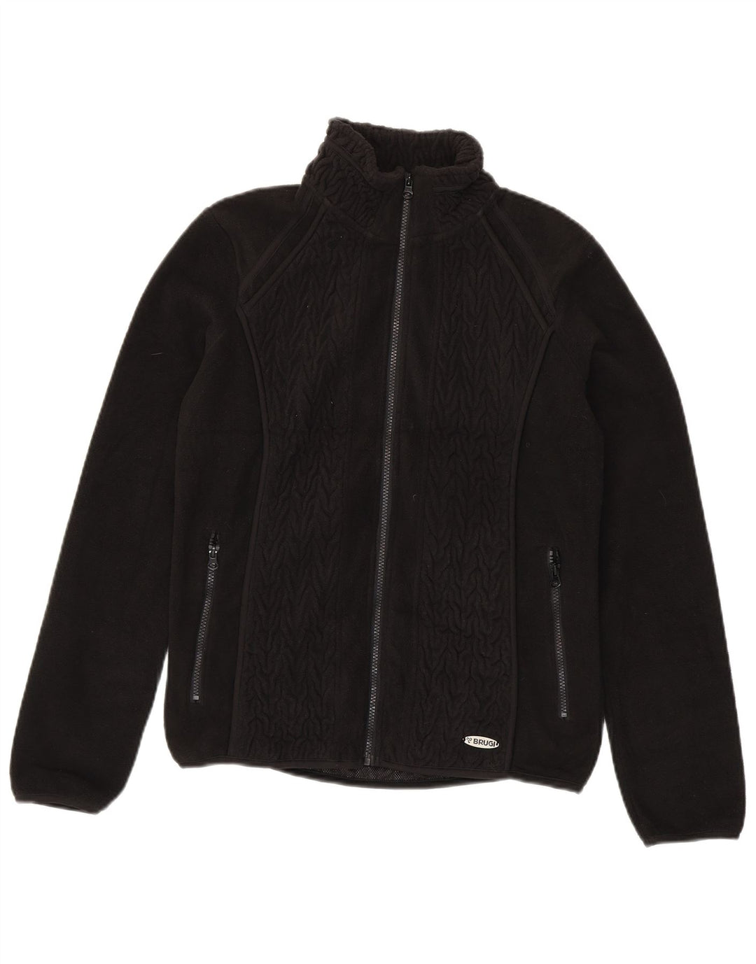 Giacca in pile da donna Brugi UK 14 grande poliestere nero