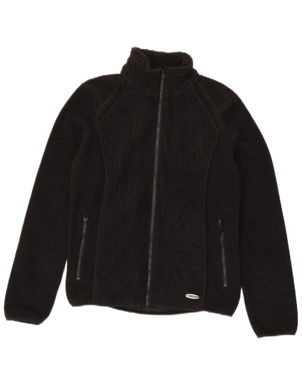 Giacca in pile da donna Brugi UK 14 grande poliestere nero