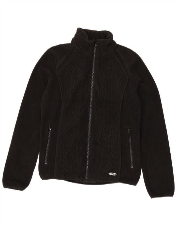 Giacca in pile da donna Brugi UK 14 grande poliestere nero