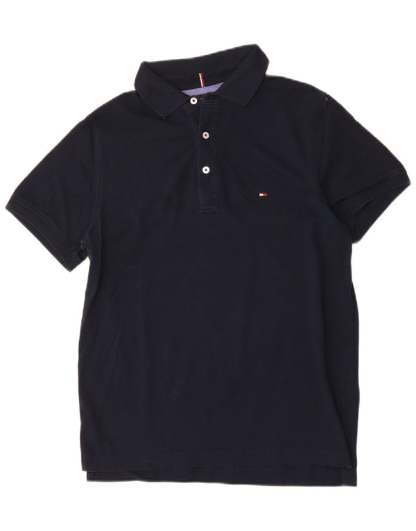 Polo da uomo slim fit Tommy Hilfiger in cotone blu navy medio