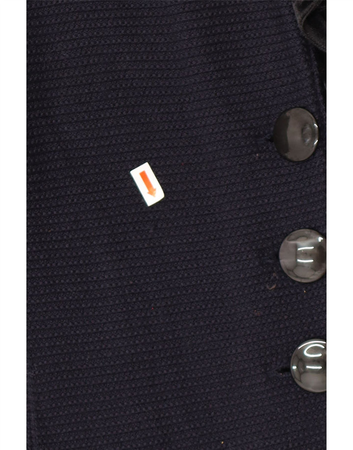 Maglione cardigan da donna con volant sul davanti ARMANI IT 42 blu navy medio