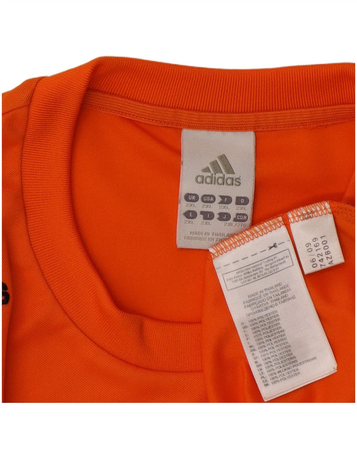 T-shirt Adidas Climalite da uomo Top 2XL arancione poliestere