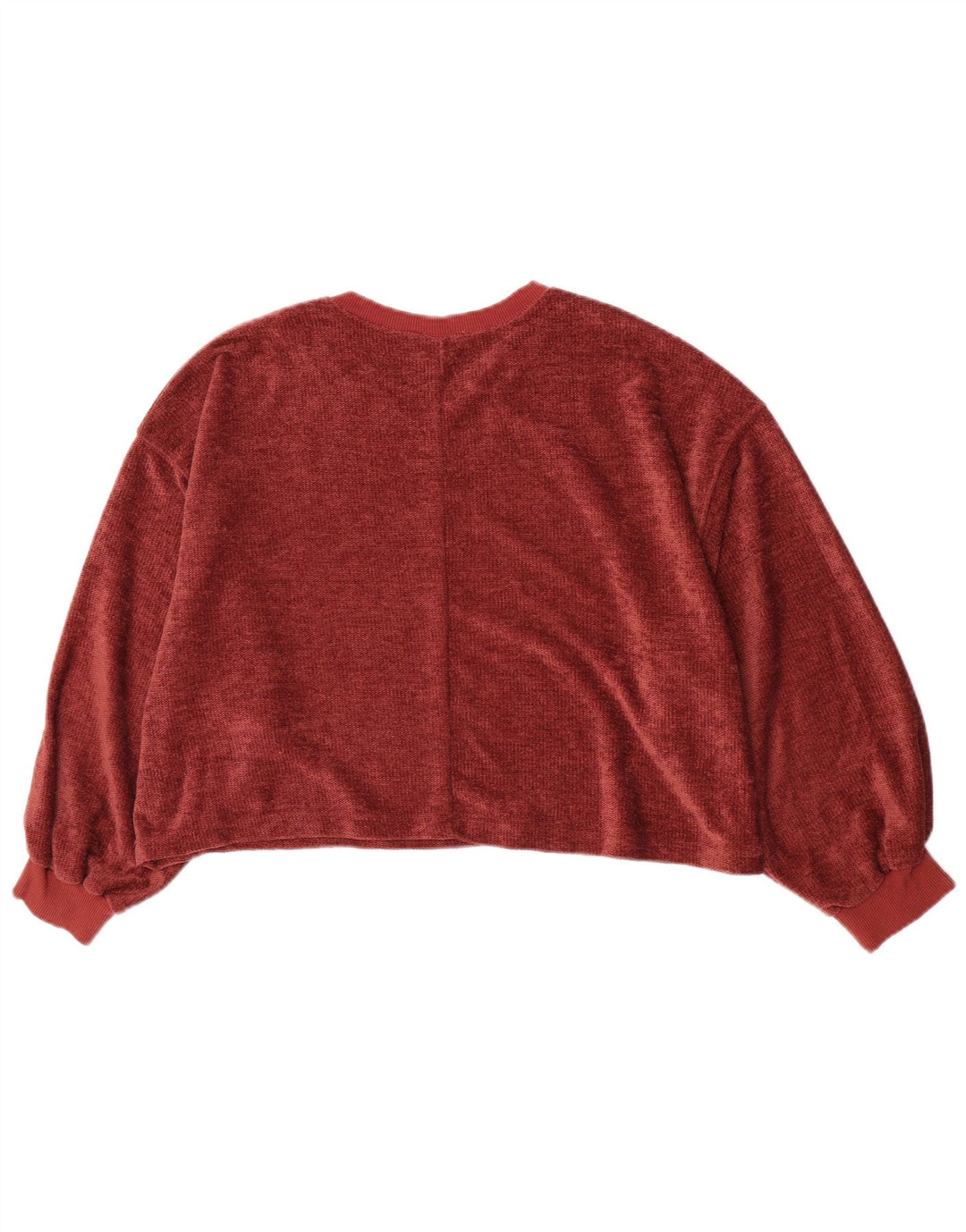 Maglione da donna in velluto corto oversize Zara da donna, UK 14, bordeaux medio