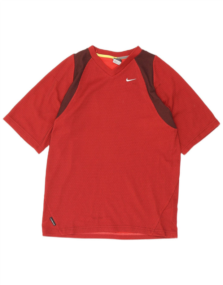 T-shirt da uomo Nike Top in poliestere color block bordeaux medio