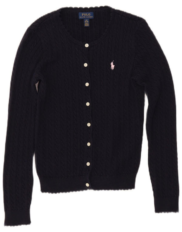 POLO RALPH LAUREN Maglione cardigan per ragazze 12-13 anni grande blu navy
