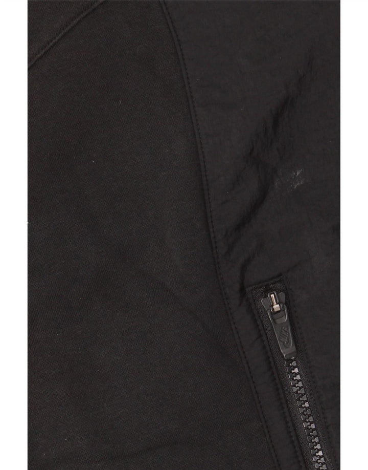 Felpa con cappuccio e zip Nike da uomo piccola in cotone nero