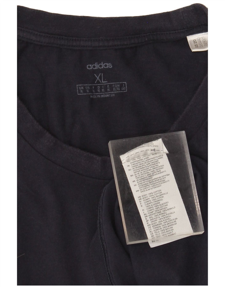 T-shirt da uomo Adidas Top XL blu navy in cotone