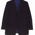 Giacca blazer a 2 bottoni da uomo Marks & Spencer UK 44 XL gessato blu navy