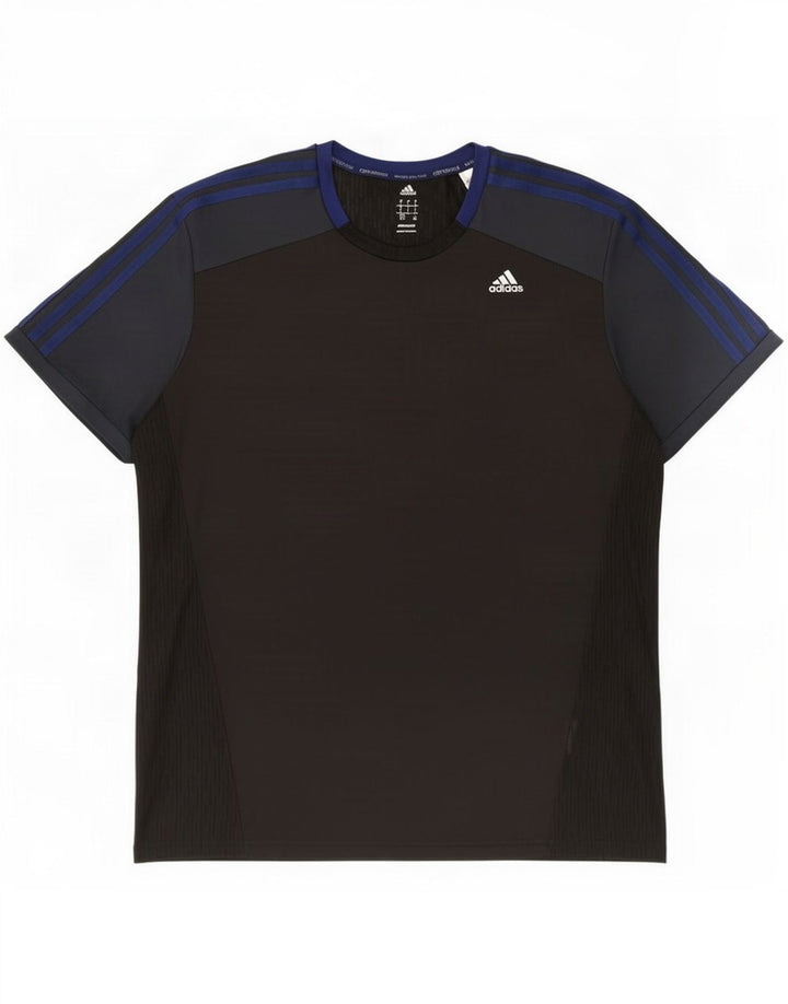 Adidas Uomo Climacool T-shirt Top Large Nero Colourblock
