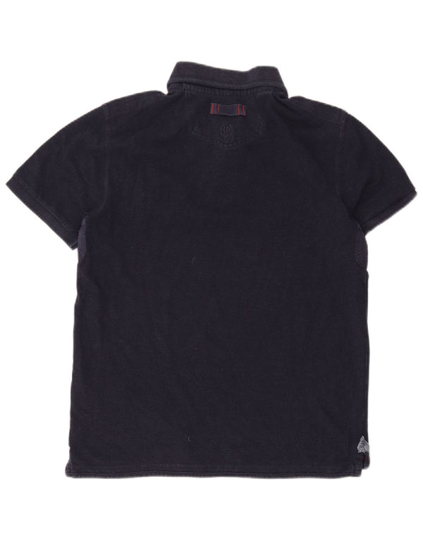 Polo da uomo Fat Face in cotone blu navy medio