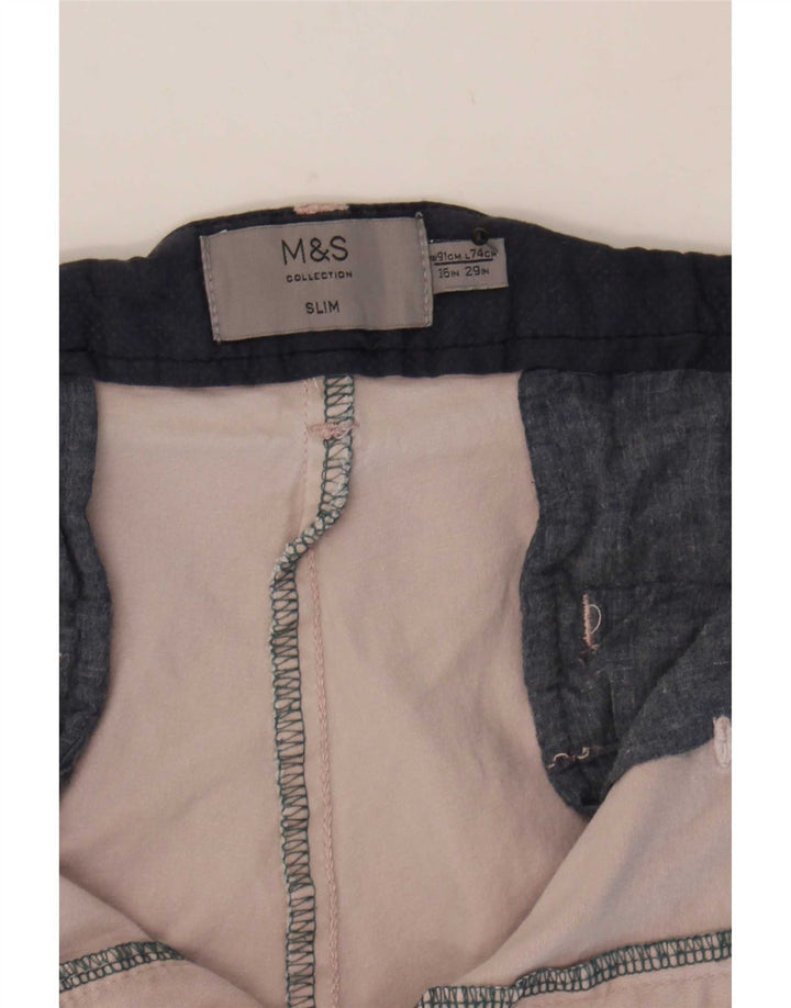 Pantaloni chino slim da donna Marks & Spencer W36 L29 cotone grigio