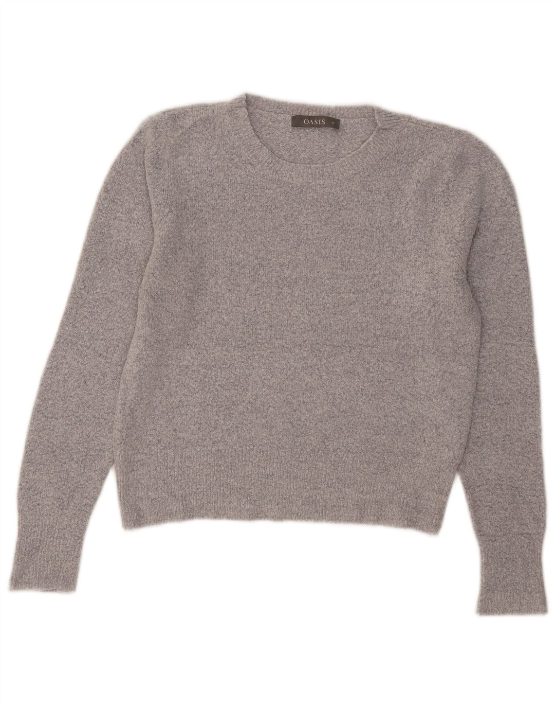 Maglione girocollo corto da donna Oasis UK 12 Acrilico grigio medio
