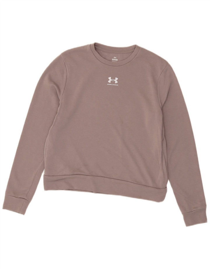 Felpa oversize con grafica da donna Under Armour, maglione UK 10 piccolo viola