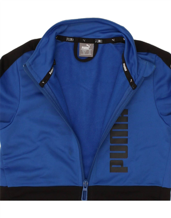 PUMA Boys Graphic Tracksuit Top Jacket 5-6 Years XS Black Colourblock Vintage Puma and Second-Hand Puma from Messina Hembry 