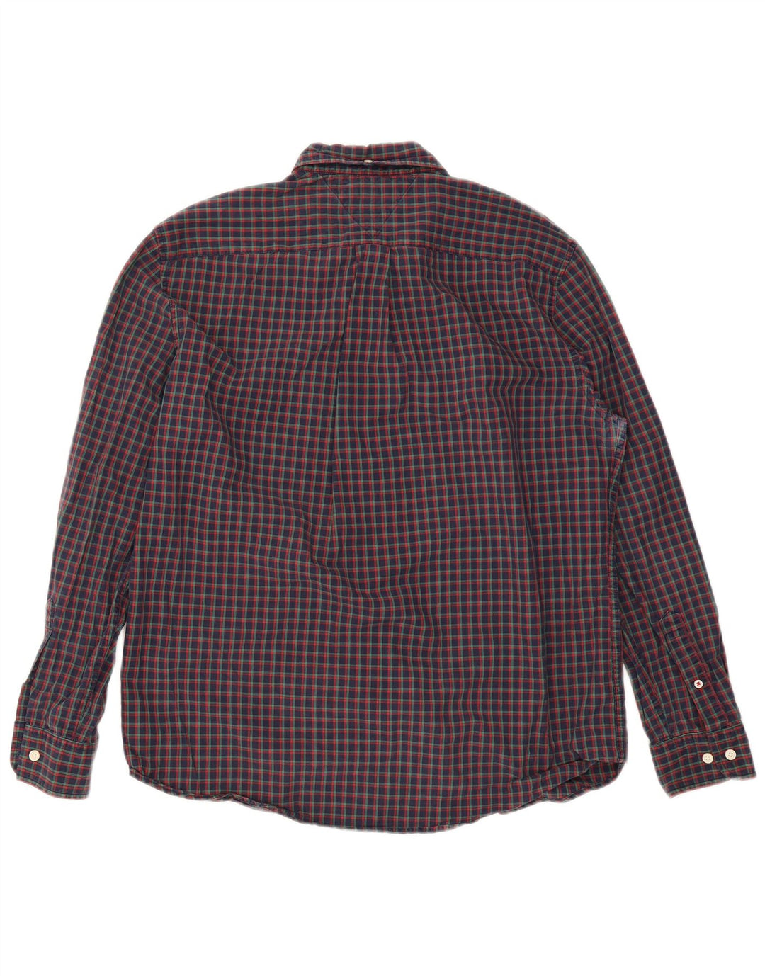 Tommy Hilfiger Camicia da uomo dalla vestibilità classica, grande, in cotone a quadri blu navy