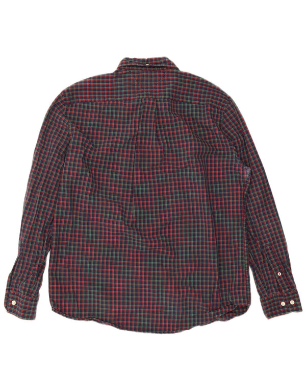 Tommy Hilfiger Camicia da uomo dalla vestibilità classica, grande, in cotone a quadri blu navy